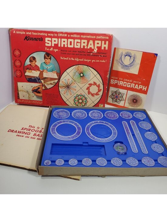 Kenner Other - Kenner 1967 Spirograph Drawing Set Complete Minus Pens Vintage Blue Tray